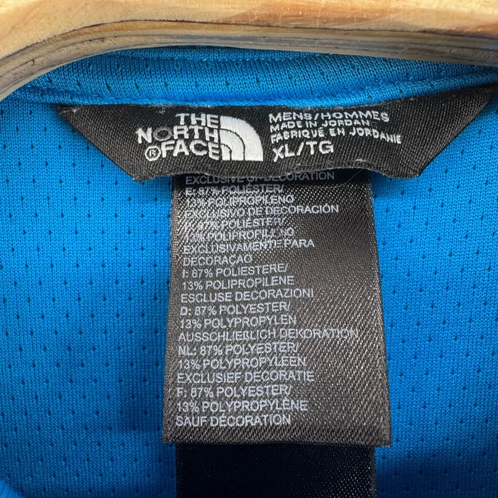 The North Face Mens FlashDry Striped Polo Shirt Blue Black XL Short Sleeve Snap